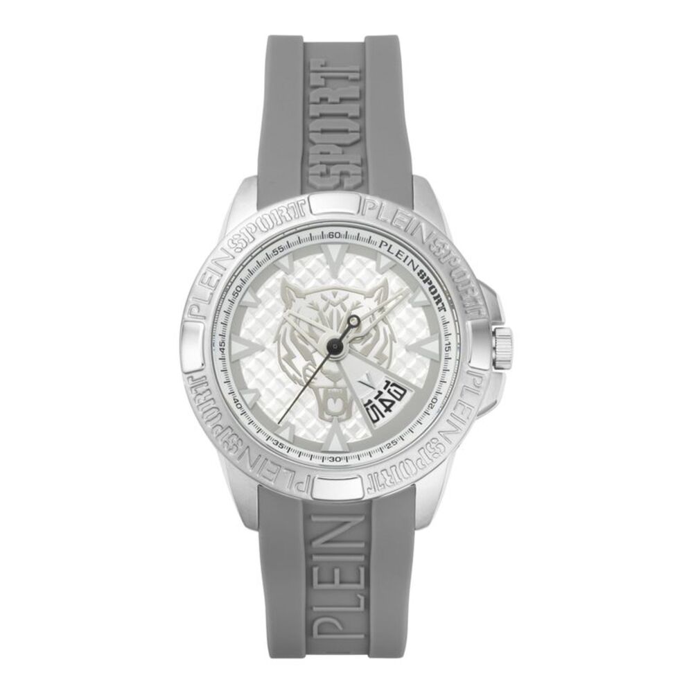 Plein Sport Touchdown Silicone Watch Silver Mens